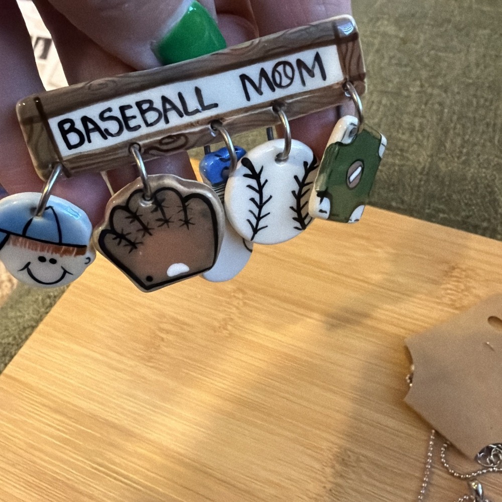 Baseball Mom‎ Jewelry Lot Pin Brooch Bracelet Necklace Charm Sports Theme - Picture 5 of 9